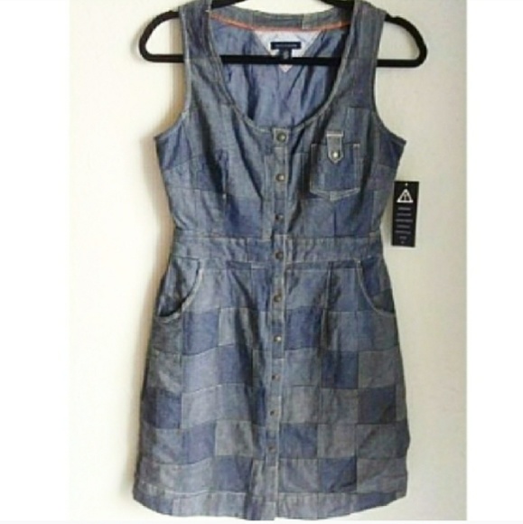 denim patch dress